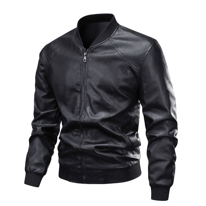 Herrenjacke aus PU-Leder – Schwarz