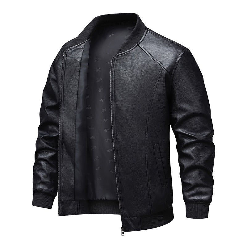 Herrenjacke aus PU-Leder – Schwarz