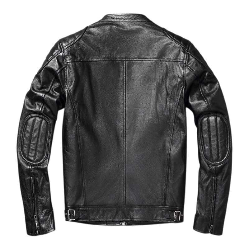 Herren-Bikerjacke aus echtem Rindsleder
