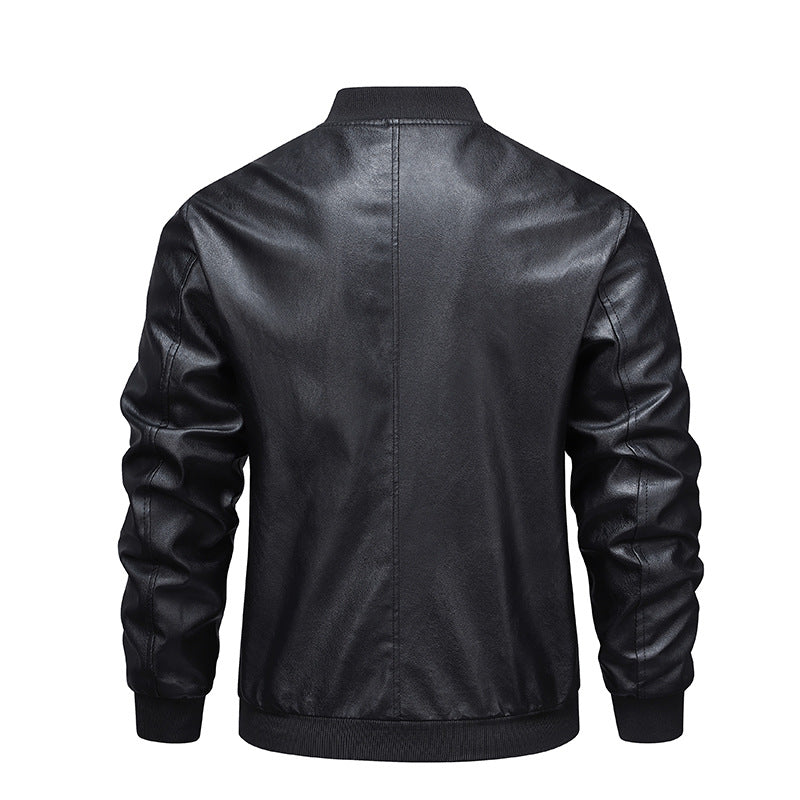 Herrenjacke aus PU-Leder – Schwarz
