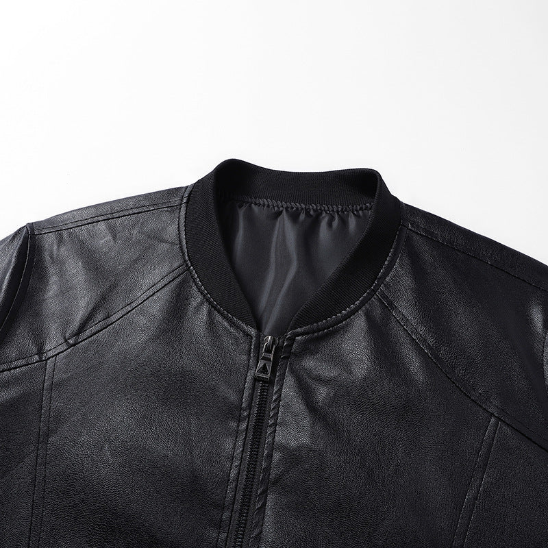 Herrenjacke aus PU-Leder – Schwarz