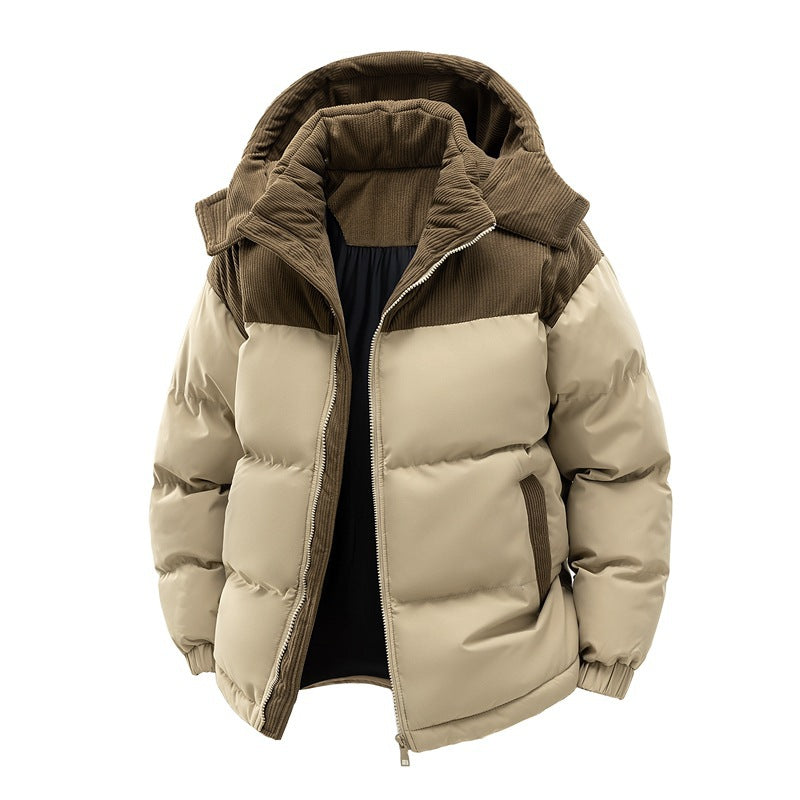 Warme Herren-Pufferjacke mit Kapuze