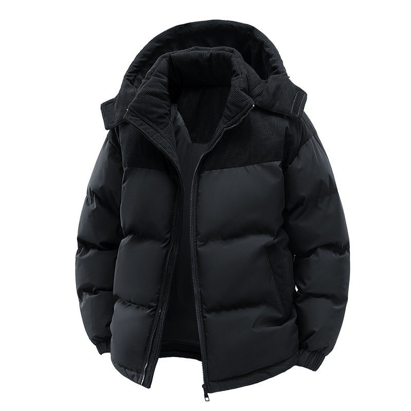 Warme Herren-Pufferjacke mit Kapuze