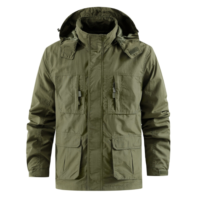Herren Outdoor-Übergangsjacke mit abnehmbarer Kapuze