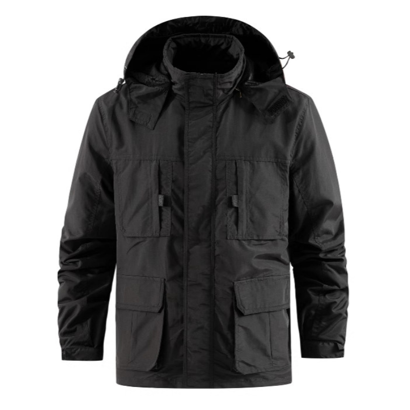 Herren Outdoor-Übergangsjacke mit abnehmbarer Kapuze