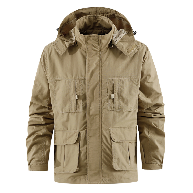 Herren Outdoor-Übergangsjacke mit abnehmbarer Kapuze